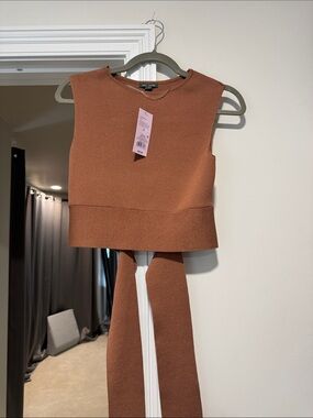 wild fable burnt sienna Sleeveless Cropped Knit Top